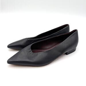Vince Isabel Pointed Toe Everyday Flats Shoes Women's Black Size US7M EU37